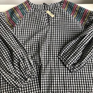 Madewell gingham tie shirt NWT